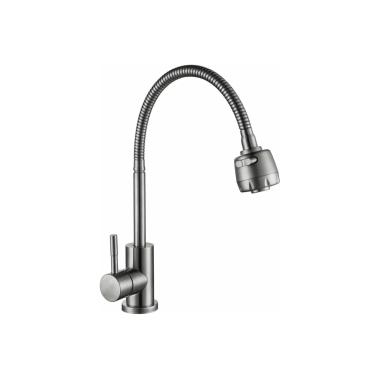 Смеситель для кухни, с гибким выдвижным изливом,аэратор 2-режимный, 11360, GOLDEN FOX