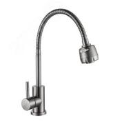 Смеситель для кухни, с гибким выдвижным изливом,аэратор 2-режимный, 11360, GOLDEN FOX