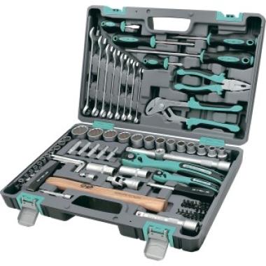 Набор инструментов 1/2, 1/4, CrV  76 предметов Stels