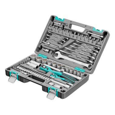 Набор инструментов 1/2, 1/4, CrV  82 предмета Stels