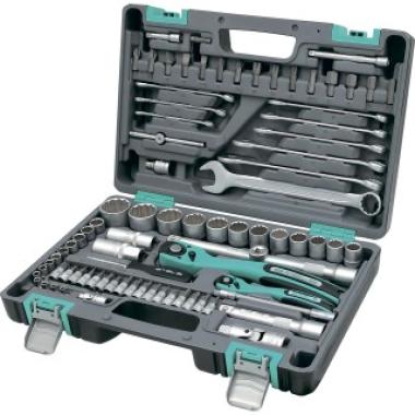 Набор инструментов 1/2, 1/4, CrV  82 предмета Stels