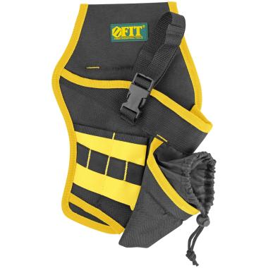 Пояс для инструмента одинарный с кобурой для шуруповерта, полиэстер, 8 отделений Фит