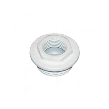 Пробка резьбовая, проходная, 25мм, D1/2", левая, левая (белая)