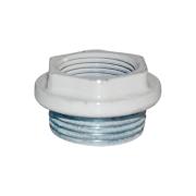 Пробка резьбовая, проходная, 25мм, D3/4", правая, правая (белая)