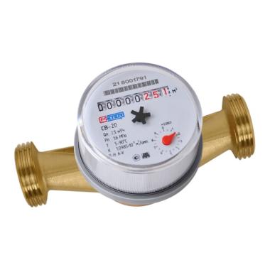 Счетчик воды универсальный D20 со штуцерами (Невод) МЕТЕР