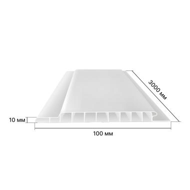 Панель ПВХ пластиковая Вагонка Белая 3м*0,1 (20) тм STELLA