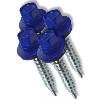 Саморез кровельный D 5,5 мм. 19 мм. Ультрамарин (RAL 5002) (100шт/упак)