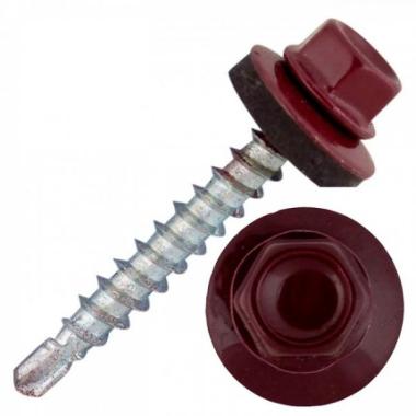 Саморез кровельный D 4.8 мм. 29 мм. Красное вино (RAL 3005) ( 50шт/ упак)
