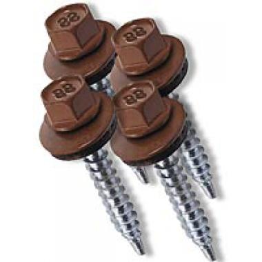 Саморез кровельный D 5,5 мм. 19 мм. Шоколад (RAL 8017) ( 50шт/ упак)