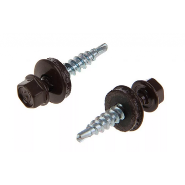 Саморез кровельный D 4.8 мм. 35 мм. Шоколад (RAL 8017) ( 50шт/ упак)