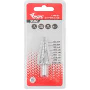 Сверло ступенчатое 4-6-8-10-12-14-16-18-20 мм, HSS, 3-гранный хвостовик, Курс