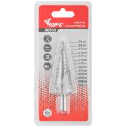 Сверло ступенчатое 6-8-10-12-14-16-18-20-22-24-26-28-30 мм, HSS, 3-гранный хвостовик, Курс