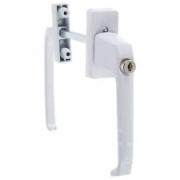 Ручка балконная двухсторонняя с ключем Белая