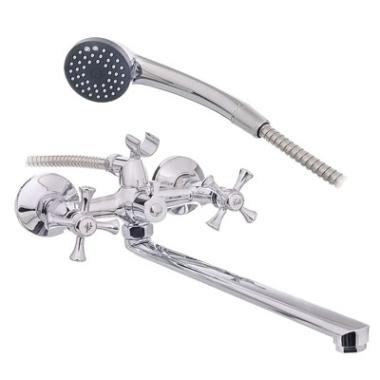 Смеситель для ванны с 2-мя рукоятками с изливом F-40 см, 237064, Антей