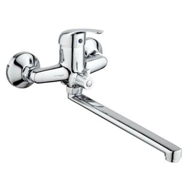 Смеситель для ванны шаровый с изливом F-30см, перекл. душа, 227021, Антей