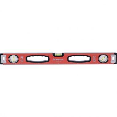 Уровень алюминиевый, фрезерованный, 3 глазка, рукоятки, 800 мм Matrix