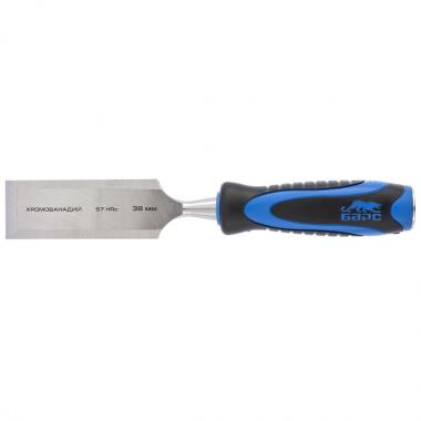 Долото-стамеска, плоская, 38 мм, двухкомпонентная рукоятка, металлический затыльник Барс