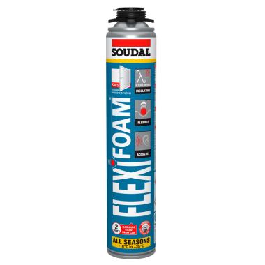 Пена монтажная SOUDAL FlexiFoam 750мл. проф.всесезонная (12шт./кор., 56кор./паллет) РАСПРОДАЖА