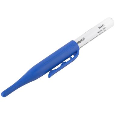 Маркер строительный перманентный, тонкий, удлиненное перо, синий ФИТ