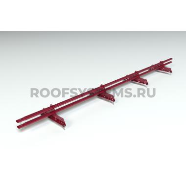 Снегозадержатель трубчатый, Красное вино (RAL 3005), (Овал) ZN, 3000 мм, 45x25, PRESTIGE