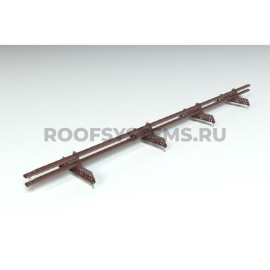 Снегозадержатель трубчатый, Шоколад (RAL 8017), (Овал) ZN, 3000 мм, 45x25, PRESTIGE