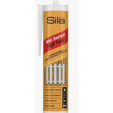 Герметик силон высокотемпературный Sila PRO Max Sealant красный 280мл. для каминов и печей