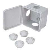 Коробка распаячная 65х65х50мм ОП крышка 4вх. IP54 Серый