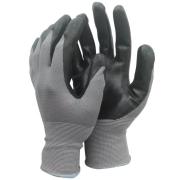 Перчатки нейлоновые серые с  черным покрытием В261