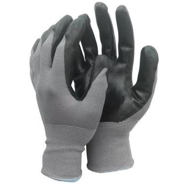 Перчатки нейлоновые серые с  черным покрытием В261