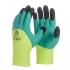 Перчатки салатовые глубокий облив пальцы В01