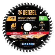 Пильный диск по ламинату ф190 х 30 мм, 48 зубьев Denzel