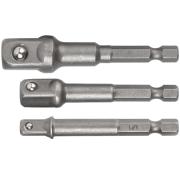 Адаптеры под головки с хвостовика u-типа под биты, набор 3 шт., crv сталь ФИТ