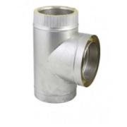 Дымоходы Сэндвич-тройник, нержав./оцинк, D 140/210, 90*, с конденсатоотводчиком