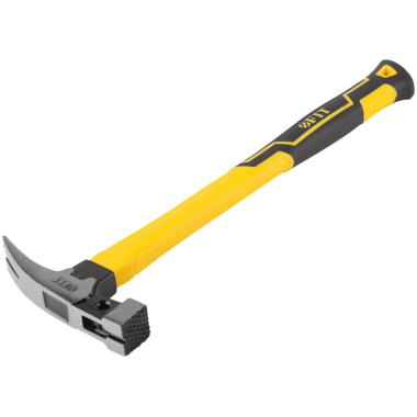 Молоток-гвоздодер, фиберглассовая усиленная удлиненная ручка, дополн. гвоздодер, 27 мм, 370 гр. ФИТ