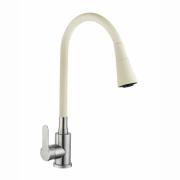 Смеситель д/кухни шар. с силиконовым изливом Садко бежевый 577030 нерж.сталь Антей