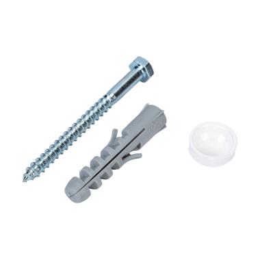 Крепеж для унитаза белые колпачки (шуруп 10*70 шестигр.гол.)