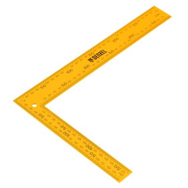 Угольник 200 х 300 мм, стальной, двухстороннаяя шкала с УФ-печатью, Denzel