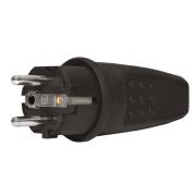 Вилка каучук универсальная прямая 16А 250В IP44