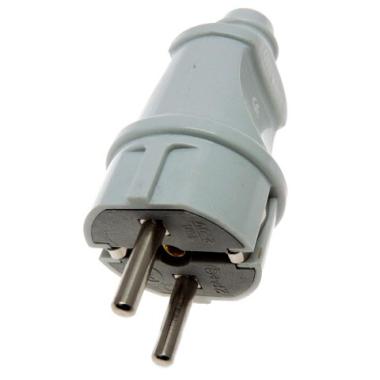 Вилка с/з прямая 16А белая