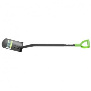 Лопата прямоугольная, 185 х 280 х 1190 мм, цельнометаллическая, Сибртех