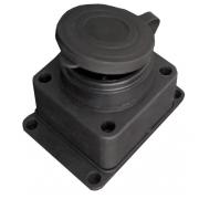 Розетка-колодка каучук 1гн. с/з 16А