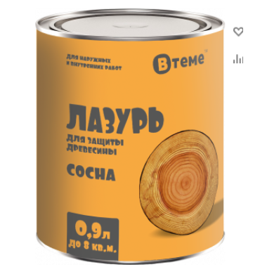 Деревозащита ЛАЗУРЬ сосна (0,9л) ТМ "ВТеме" вн/нар.раб