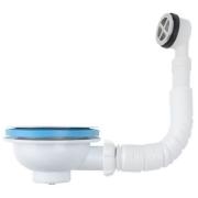 Перелив д/мойки гибкий, круглый, вертикальный, 1/2", NV320Бел-40PS, Aquant