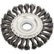 Корщетка, тип "колесо", посадочный диаметр 22,2 мм, стальная витая проволока 125 мм, MOS