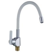 Смеситель для кухни шаровый, силиконовый излив, белый, G302531 Santa-Barbara Gota Rocio