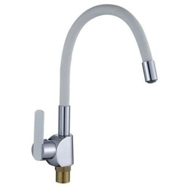 Смеситель для кухни шаровый, силиконовый излив, белый, G302531 Santa-Barbara Gota Rocio