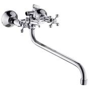 Смеситель д/ванны с 2-мя рукоятками с изливом S-30 см, 227065,Классик, Антей