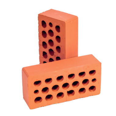 Кирпич керамический одинарный лицевой пустотелый Красный, произ. Меакир, (348 шт/0,905 т/поддон)