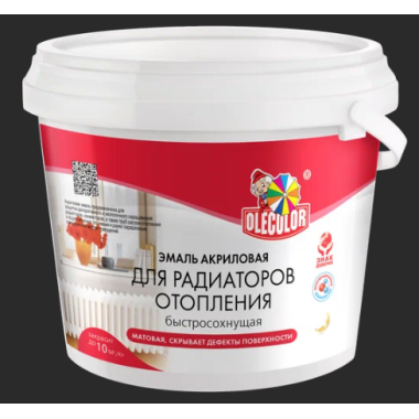 Эмаль акриловая для радиаторов отопления матовая 0,5кг OLECOLOR