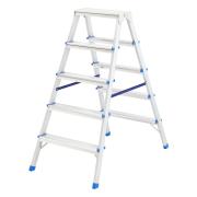 Стремянка двусторонняя 5 ступеней, алюминиевая,(h=1.024m) Россия, Сибртех